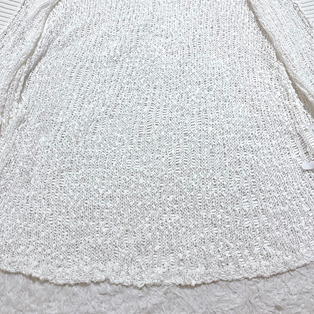 美品✨MARELLA マレーラ　メッシュニットカーディガン　オフホワイト　L
