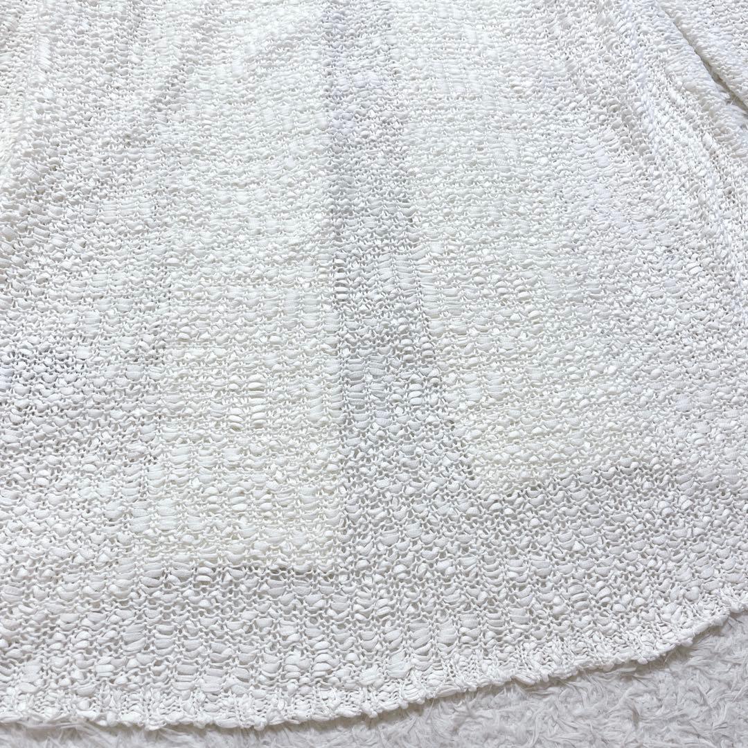 美品✨MARELLA マレーラ　メッシュニットカーディガン　オフホワイト　L
