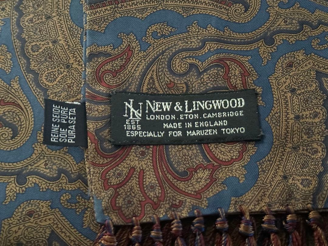 希少!NEW&LINGWOOD イギリス製シルクスカーフ/シャルベエルメスチーフ