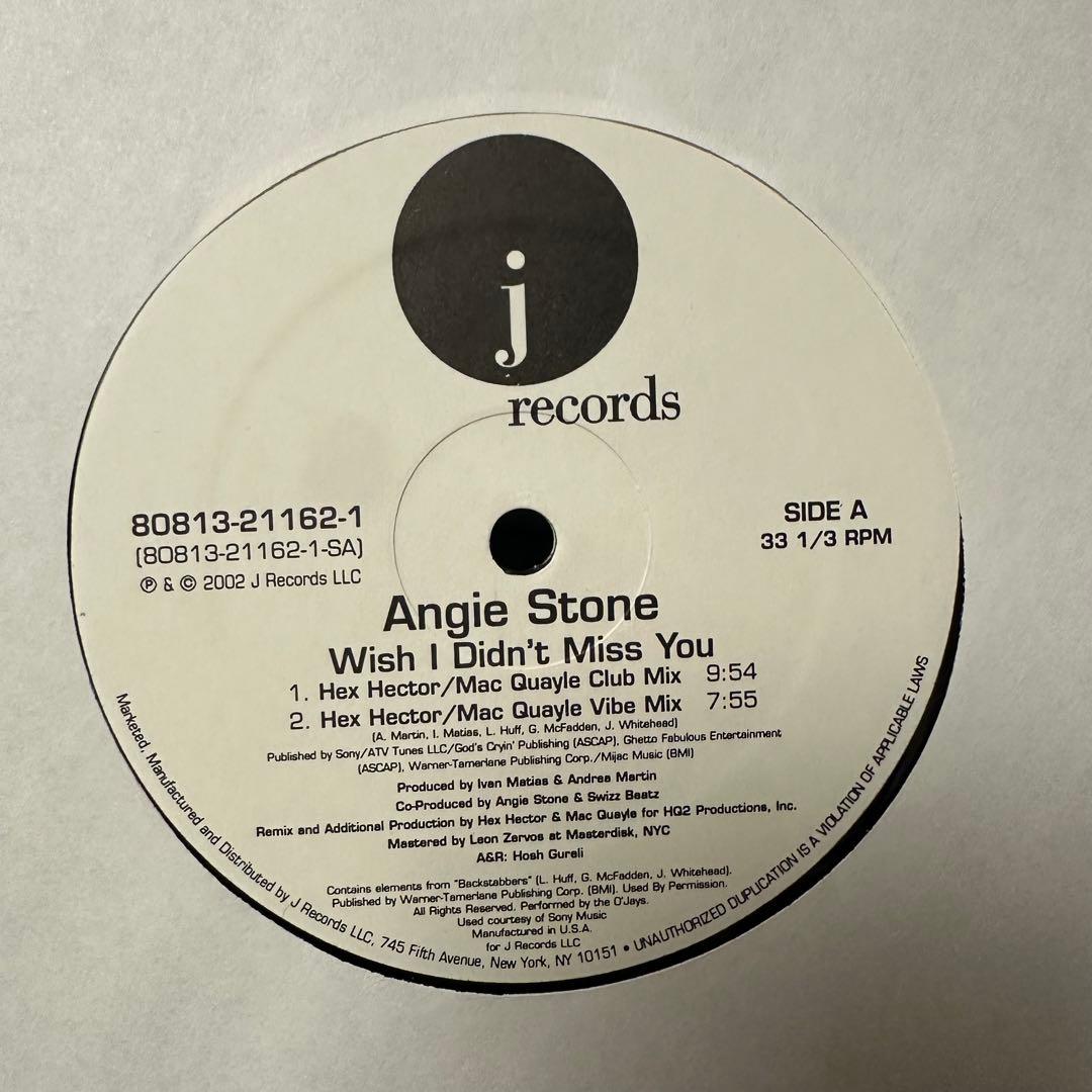 洋楽 ANGIE STONE WISH I DIDNT MISS YOU REMIXS