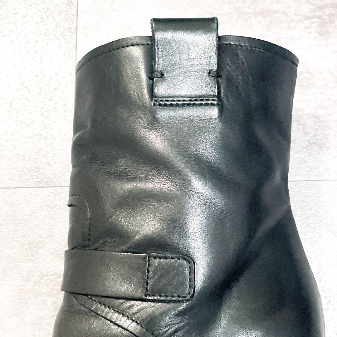 【ほぼ新品】ペリーコ レザーショートブーツ 23cm ブラック イタリア製