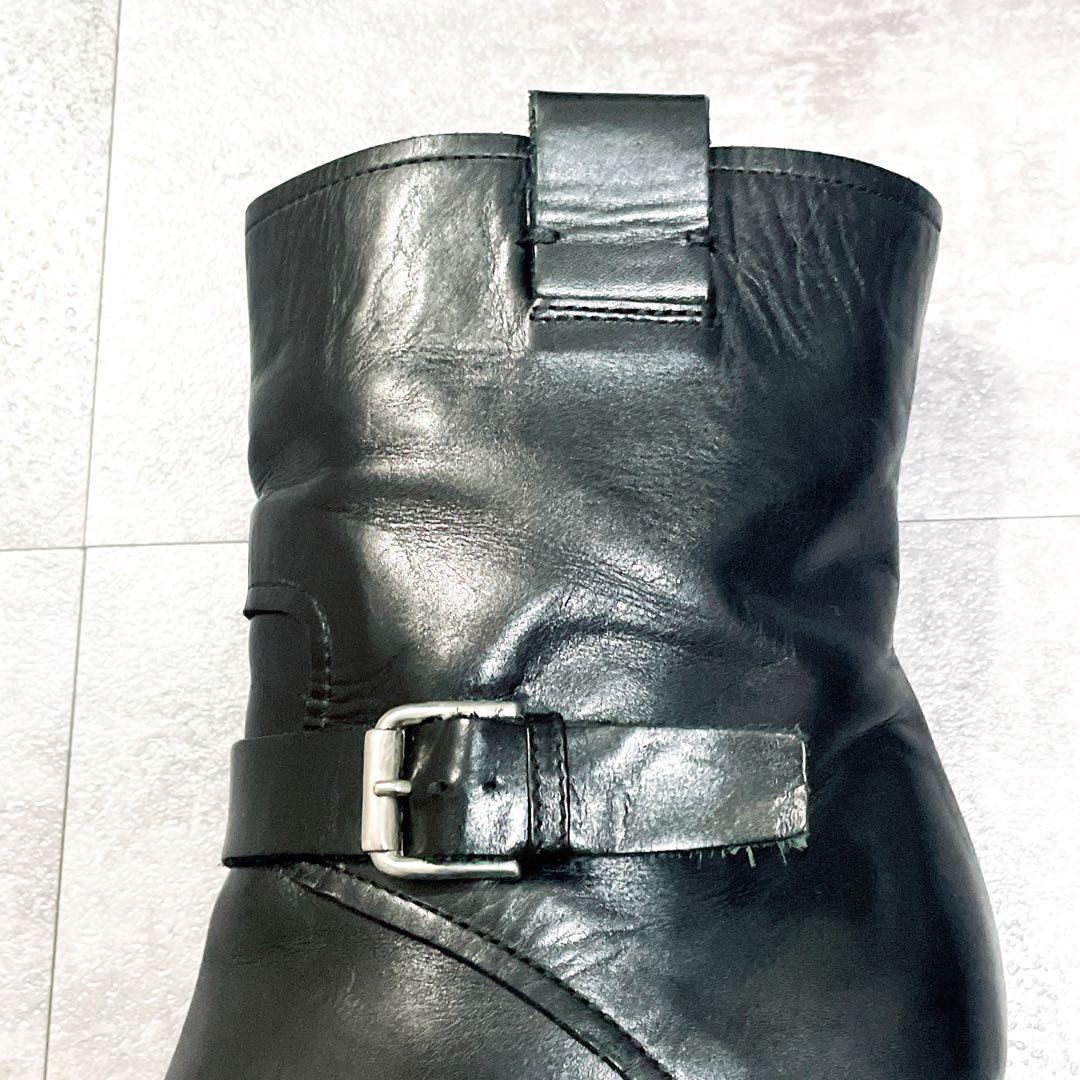【ほぼ新品】ペリーコ レザーショートブーツ 23cm ブラック イタリア製