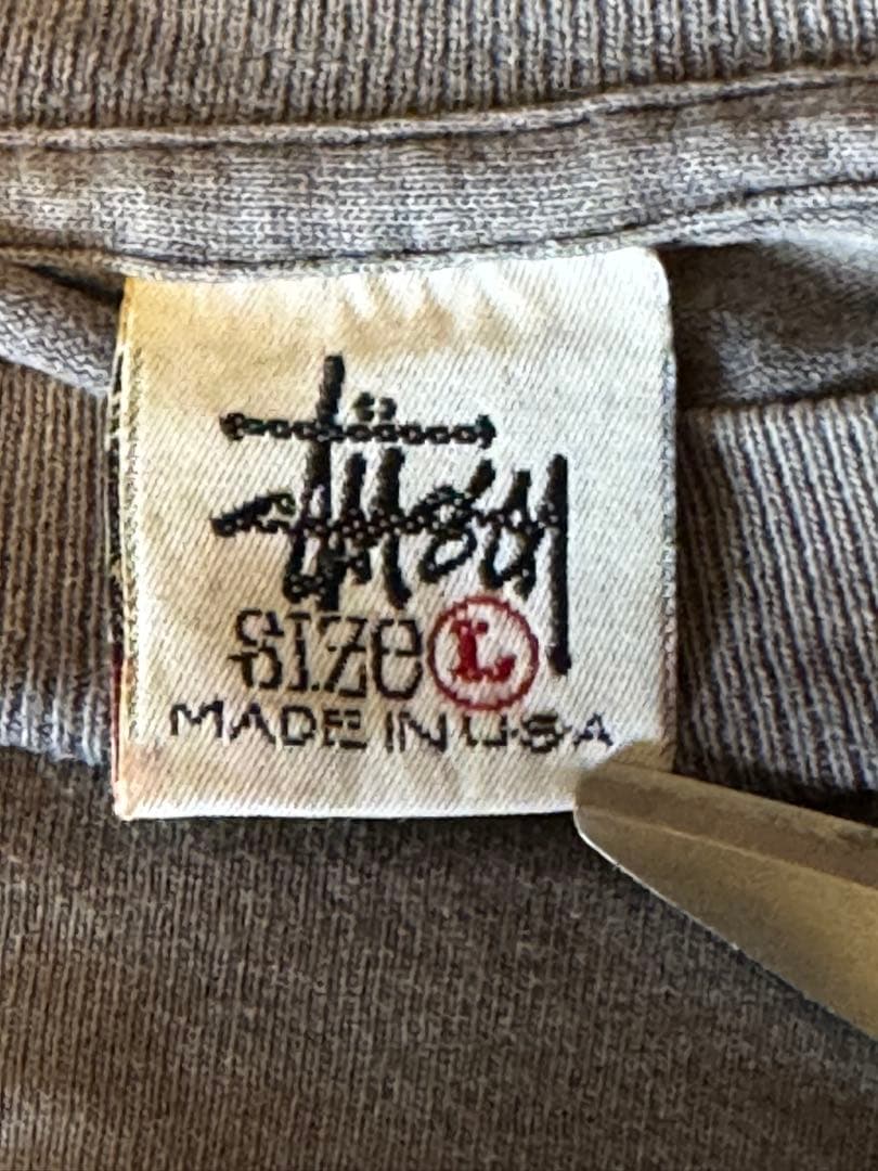 USA製 STUSSYステューシー グレー ×グリーンTシャツ サイズL