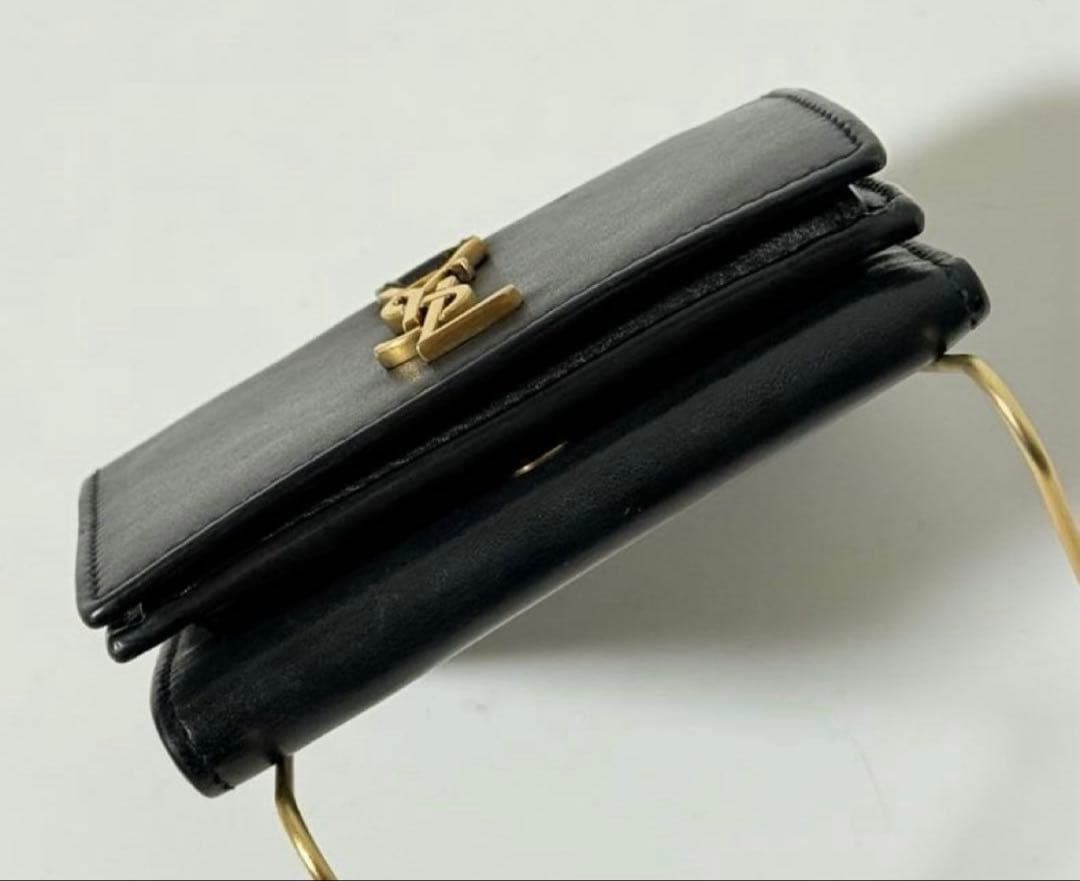 美品 サンローランYSL　タイニーウォレット　三つ折り財布　カサンドラ