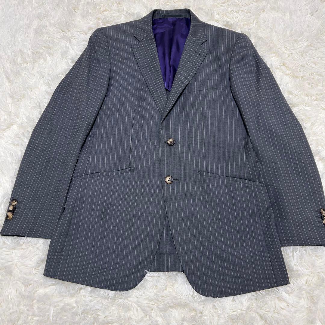 【極美品】Paul Smith ゼニア テーラードジャケット グレー ストライプ