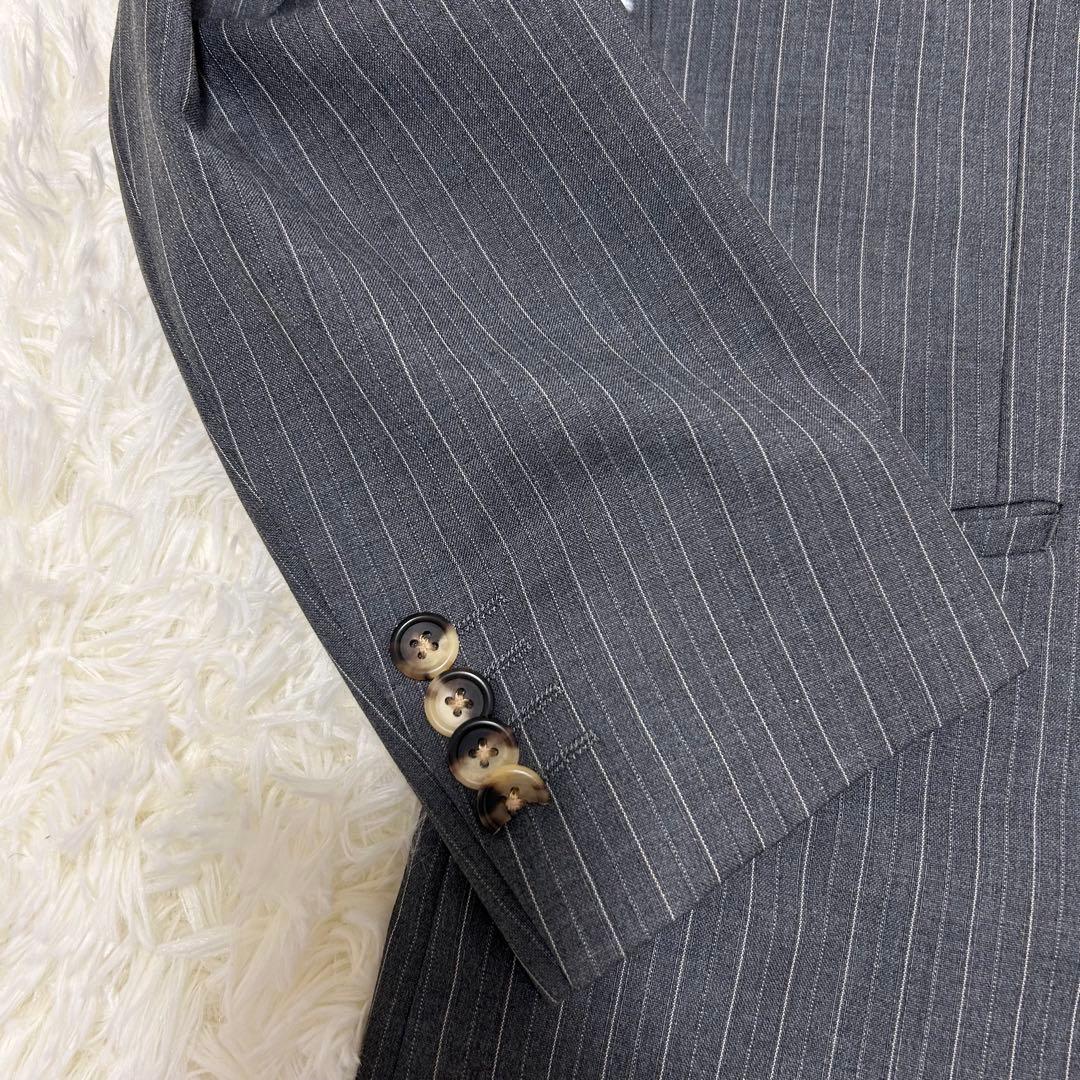【極美品】Paul Smith ゼニア テーラードジャケット グレー ストライプ