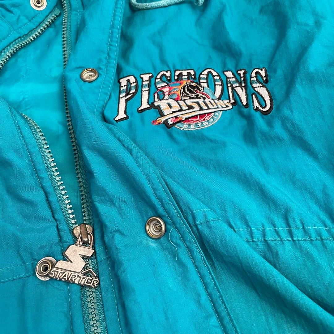 し*読様 90s NBA スターター デトロイト・ピストンズ 中綿ジャケット M