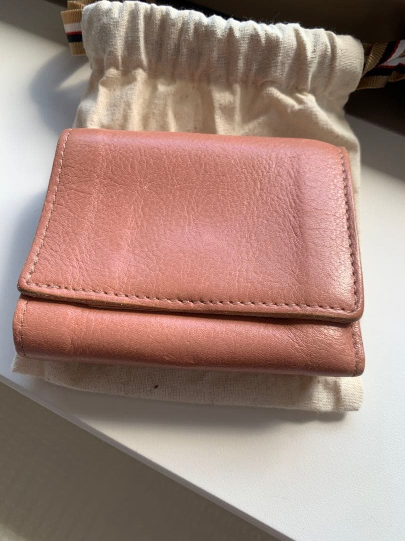 Y*様 イルビゾンテ　レザー　財布　サーモンピンク