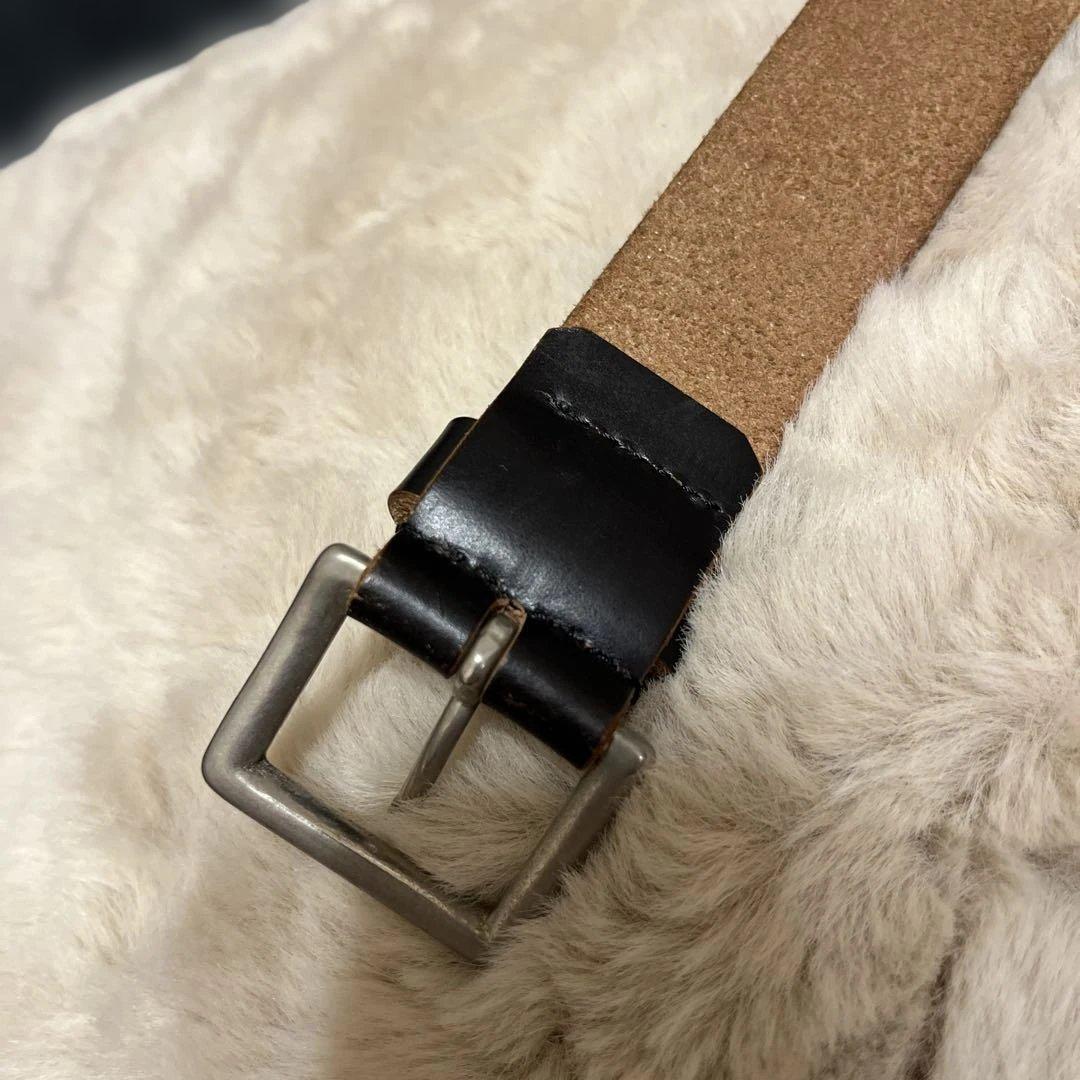 yoji yamamoto pour homme レザーベルト ブラック 本革