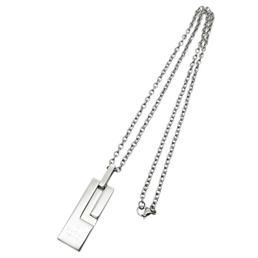 GUCCI グッチ プレート ネックレス ペンダント 男女兼用 シルバー925