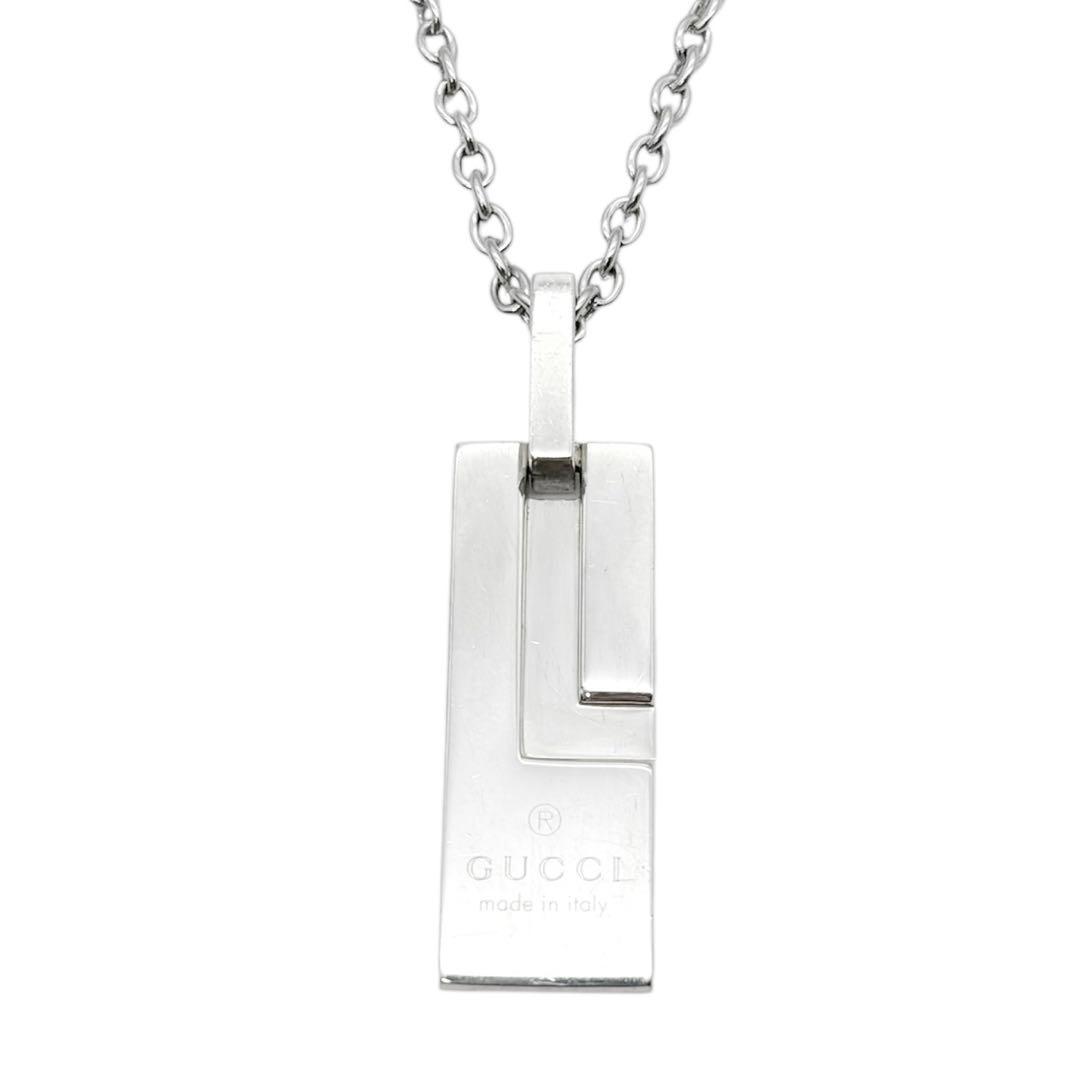 GUCCI グッチ プレート ネックレス ペンダント 男女兼用 シルバー925