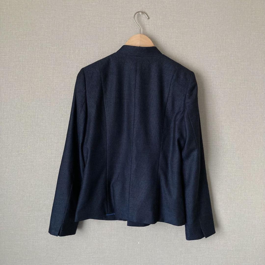 【美品♪】Aquascutum×ロロピアーナ　スタンドカラージャケット ネイビー