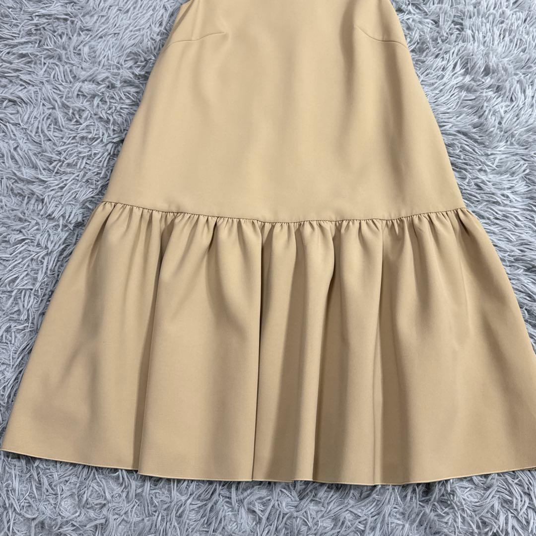 美品✨フォクシー ギャザーフリルドレス ふんわりワンピース グログランリボン