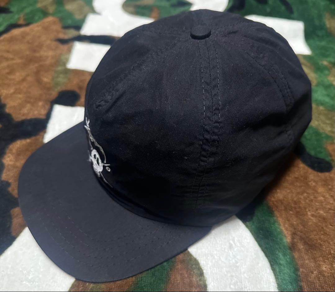 STUSSY OLD 90s スカル キャップ 黒 紺タグ