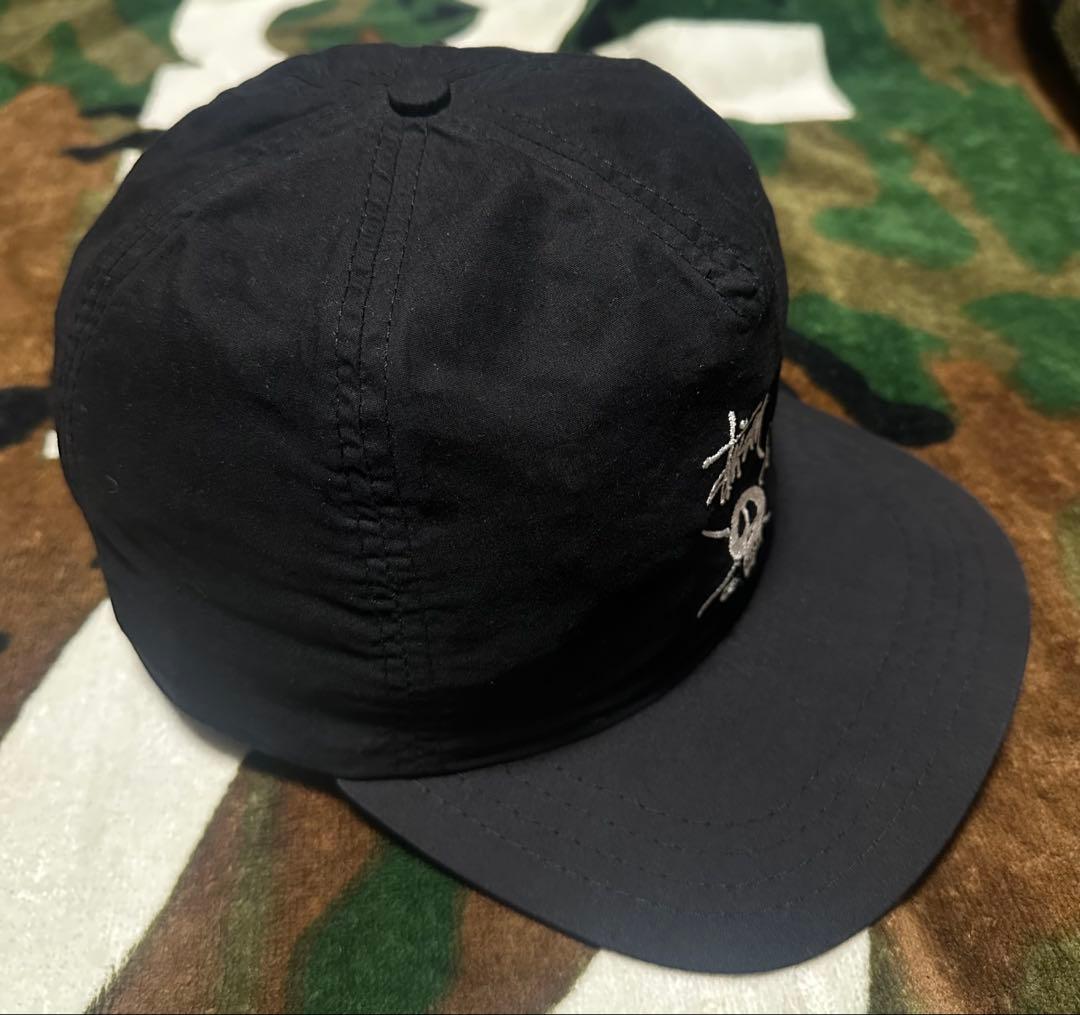 STUSSY OLD 90s スカル キャップ 黒 紺タグ