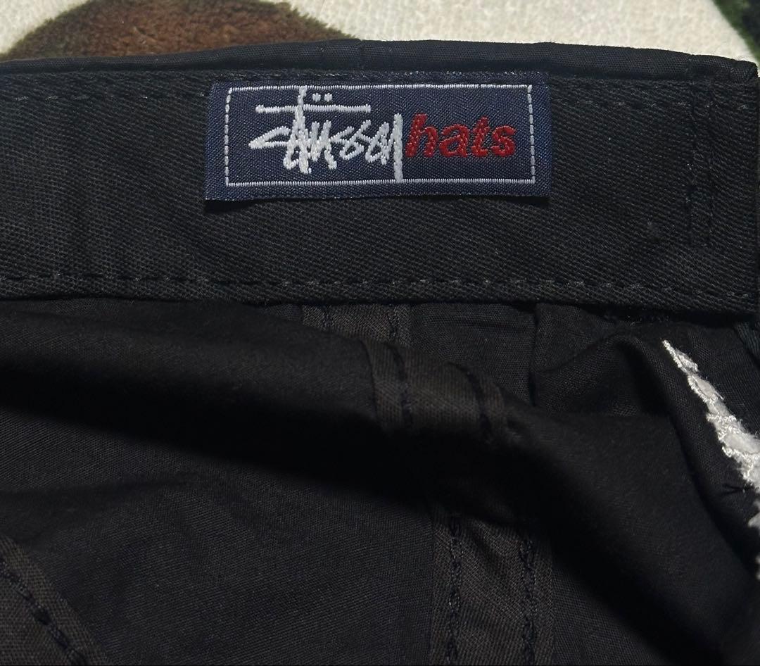 STUSSY OLD 90s スカル キャップ 黒 紺タグ