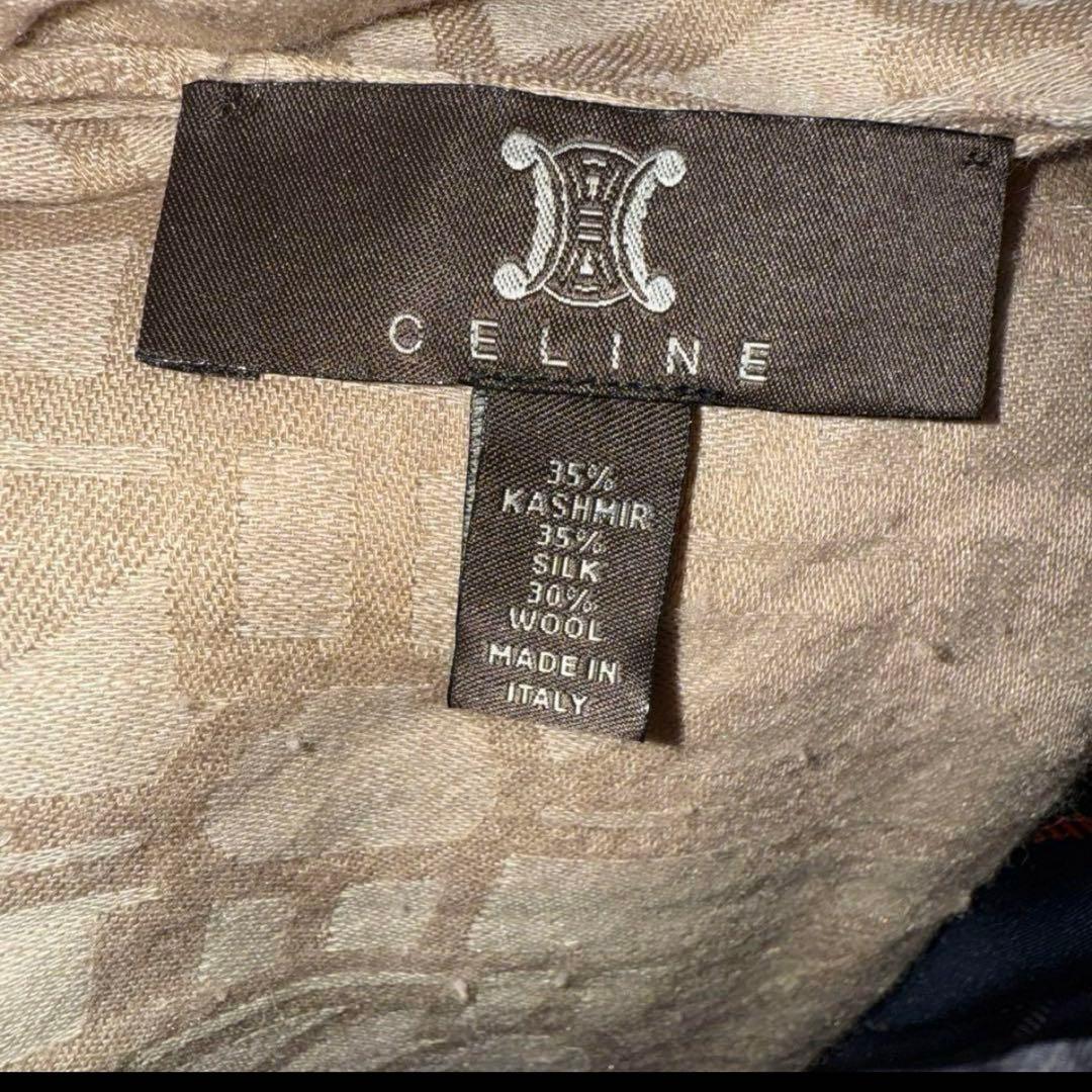 美品　CELINE セリーヌ　ストール　カシミヤ　シルク　ロゴ　トリオンフ