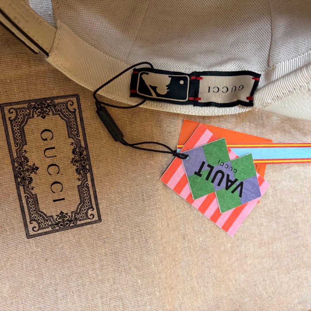 【新品】GUCCI MLBコラボ エンジェルスロゴ レザーキャップ M