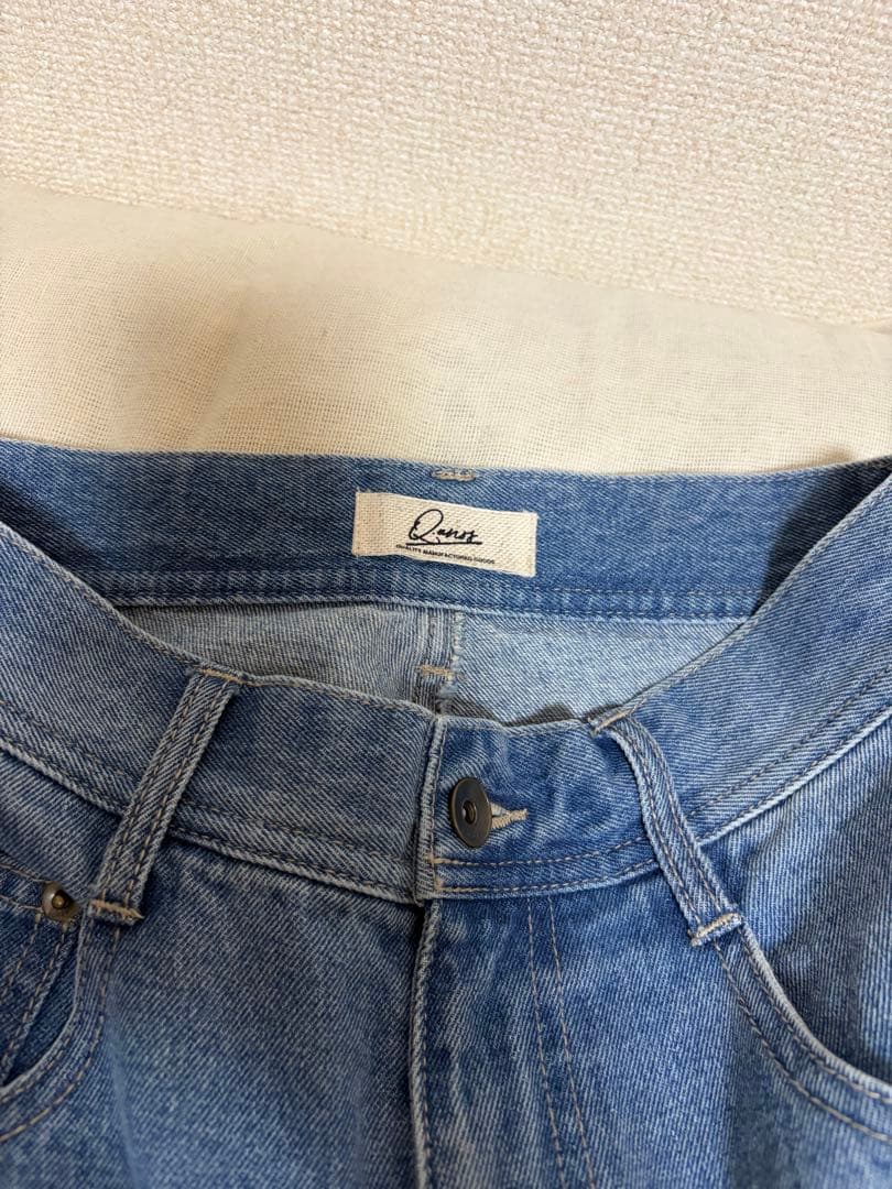 【美品】Q.anos カーブデニム ブルージュ