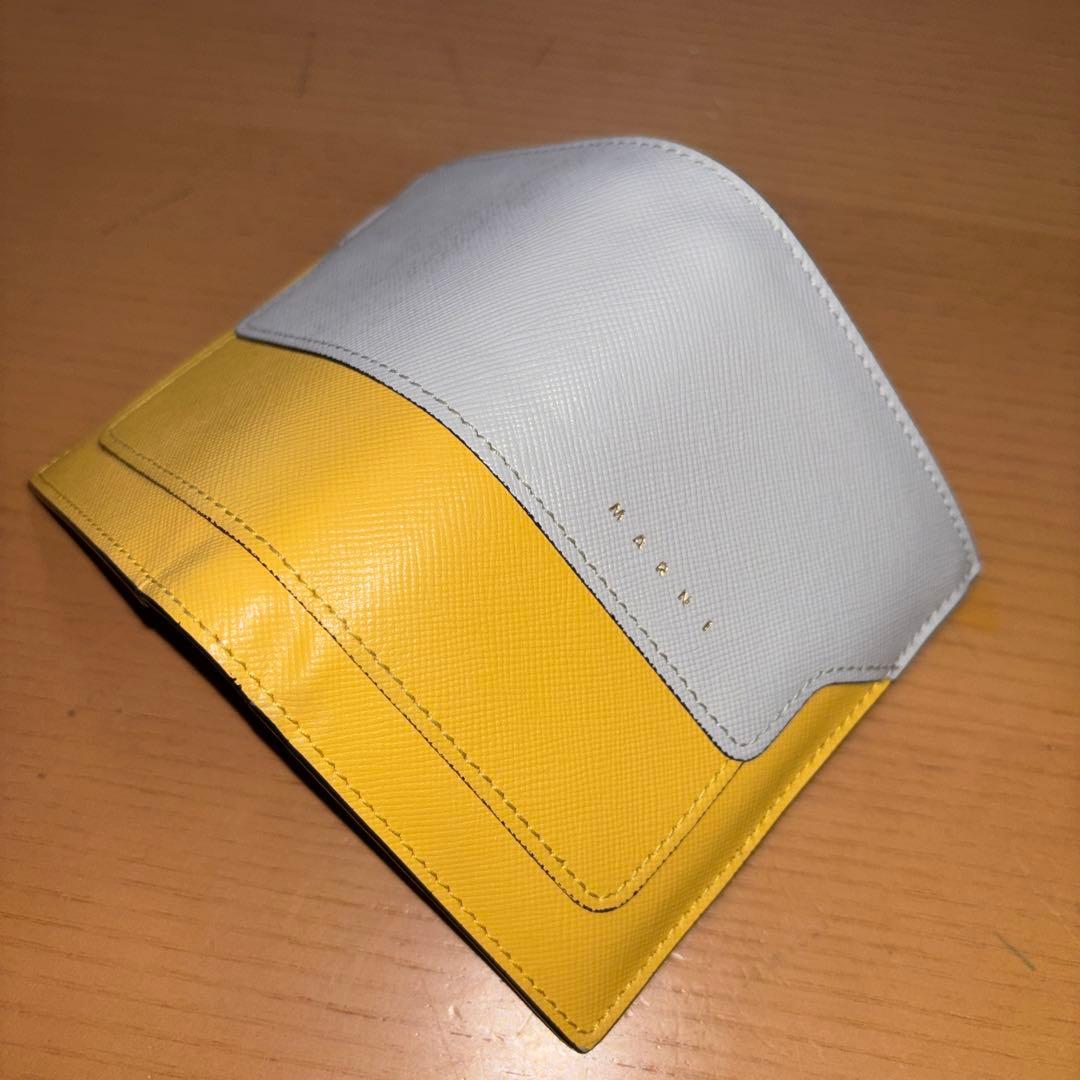 MARNI 二つ折り財布 グレー/イエロー