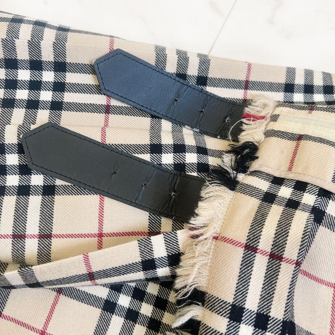 BURBERRY バーバリー ノバチェック プリーツスカート ラップ 革ベルト