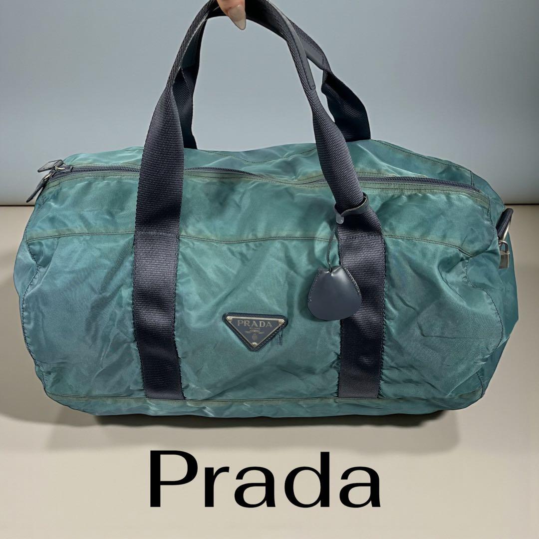 【希少カラー】PRADA プラダ　ナイロンボストンバッグ　2WAY 三角ロゴ