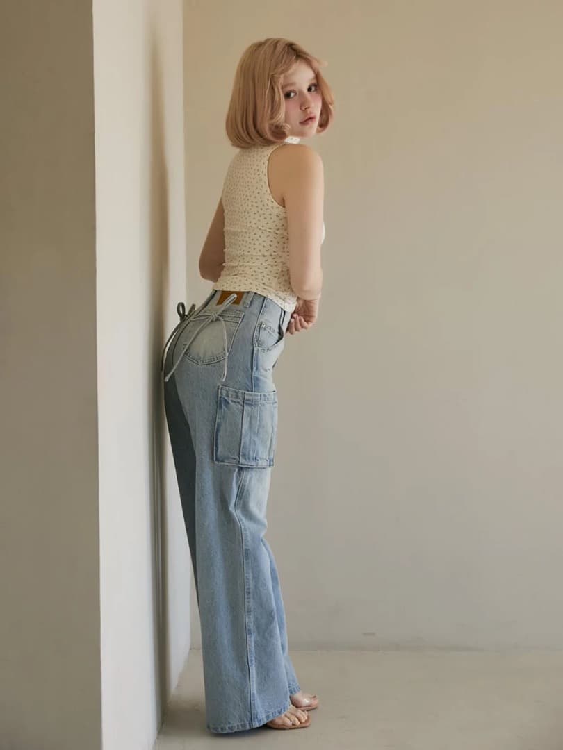 アンドマリー★ Back ribbon denim cargo pants美品S