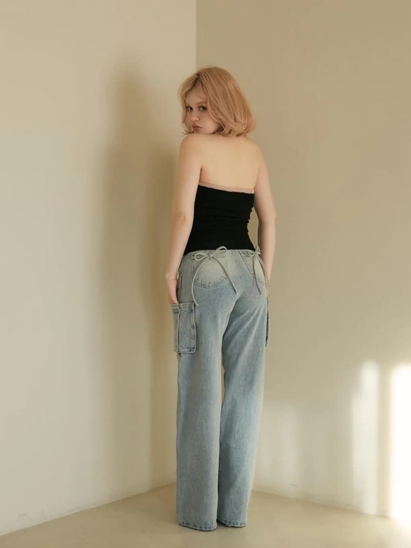 アンドマリー★ Back ribbon denim cargo pants美品S