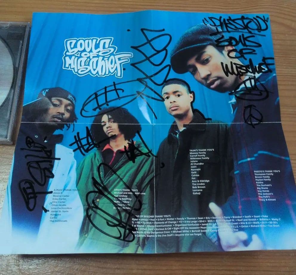 直筆サイン入 Souls of Mischief ポスター/CD/ 94年来日
