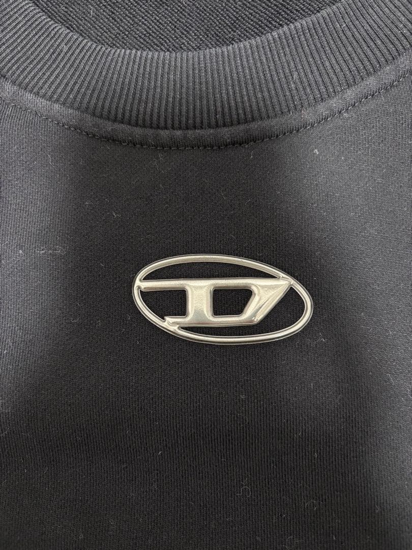 【DIESEL/ディーゼル】スウェットプルオーバー 半そで 黒 Lサイズ
