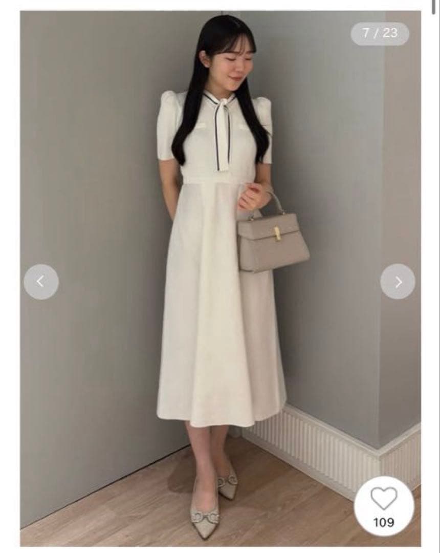 【タグ付き新品】ボウタイニットワンピース　セルフォード