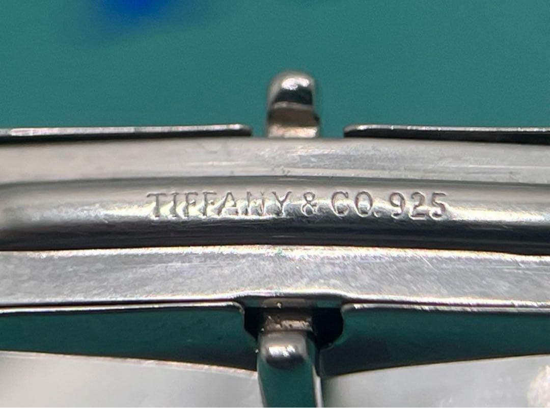 c499 ティファニー　グルーブド　ライン　オーバル　カフス　カフリンクス925