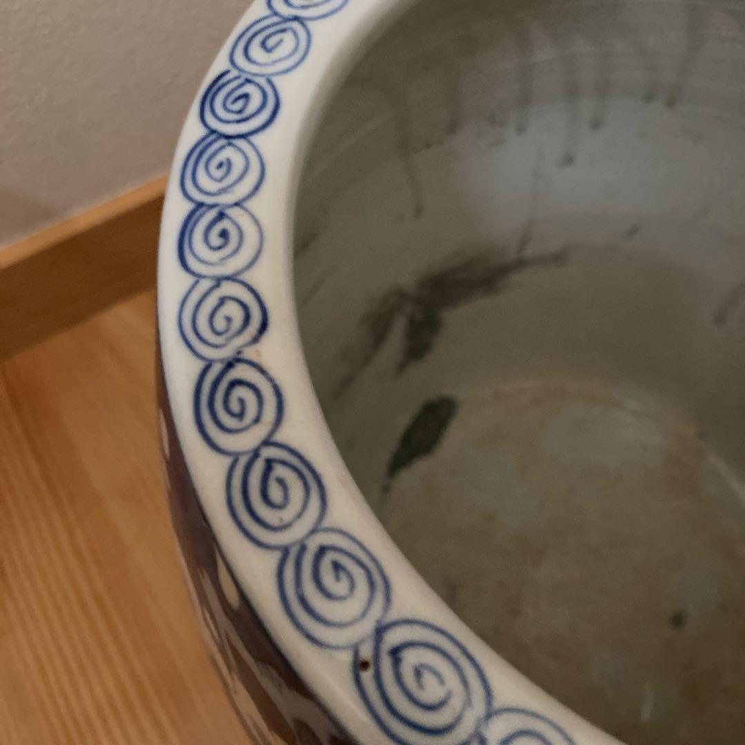 値下げ⭐️呉須　梅の花　火鉢　磁器　陶器