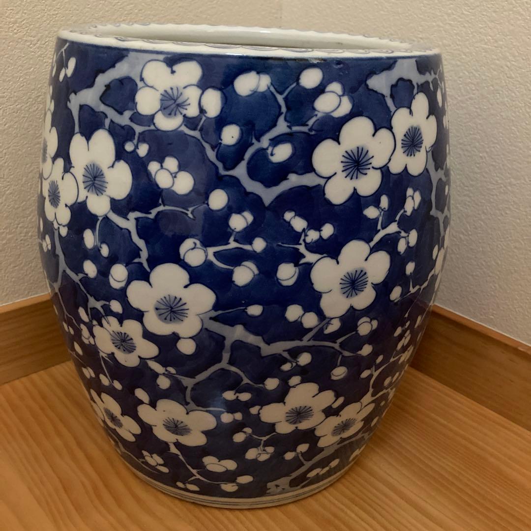 値下げ⭐️呉須　梅の花　火鉢　磁器　陶器