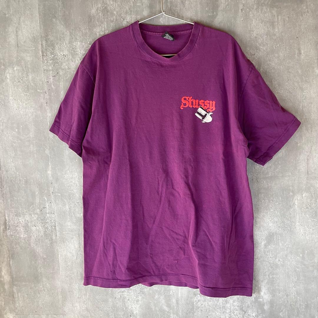 【激レア】Stussy ステューシー パープル Tシャツ バックプリント