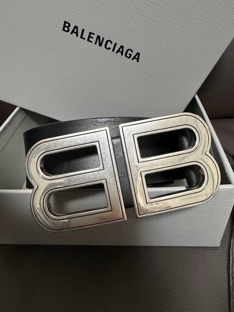 balenciaga バレンシアガ　BB バックル　シルバー　ベルト