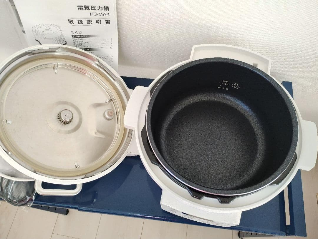 【USED】電気圧力鍋 4L 大容量 ホワイト 圧力鍋 PC-MA4-W