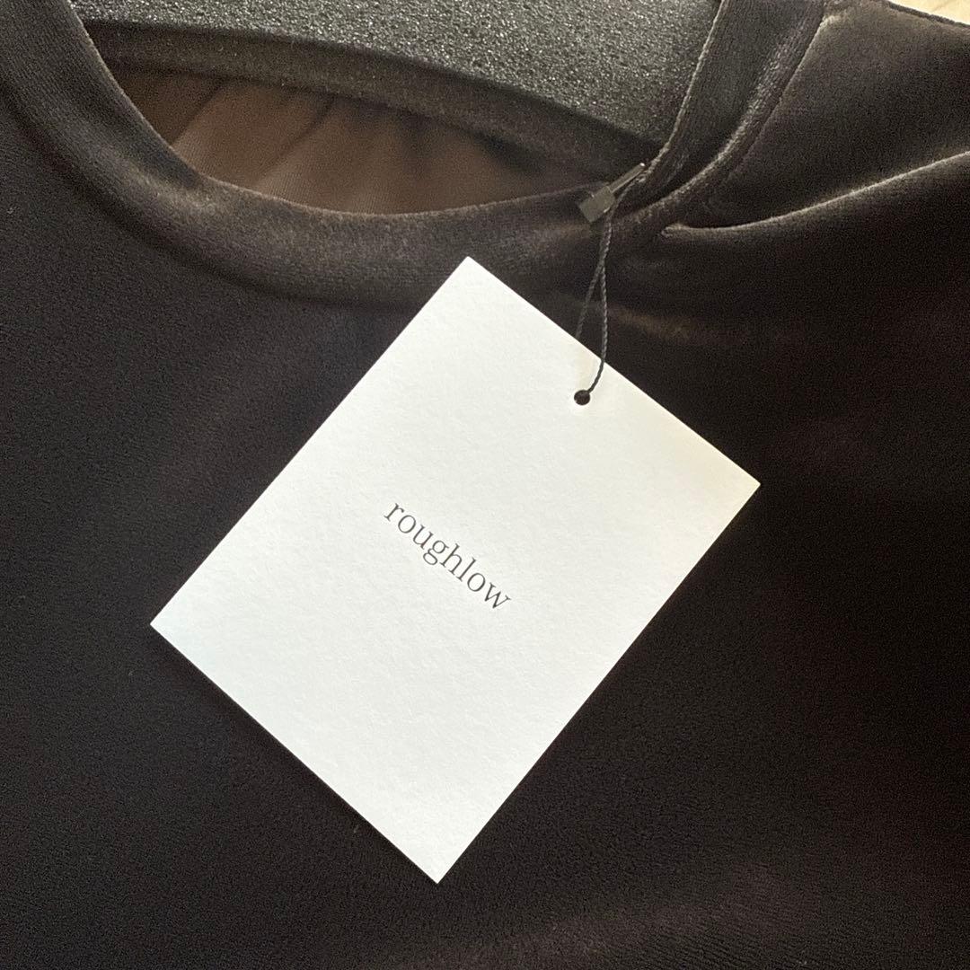 トップス roughlowVELOUR SHOULDERTEE(CHARCOALBROWN