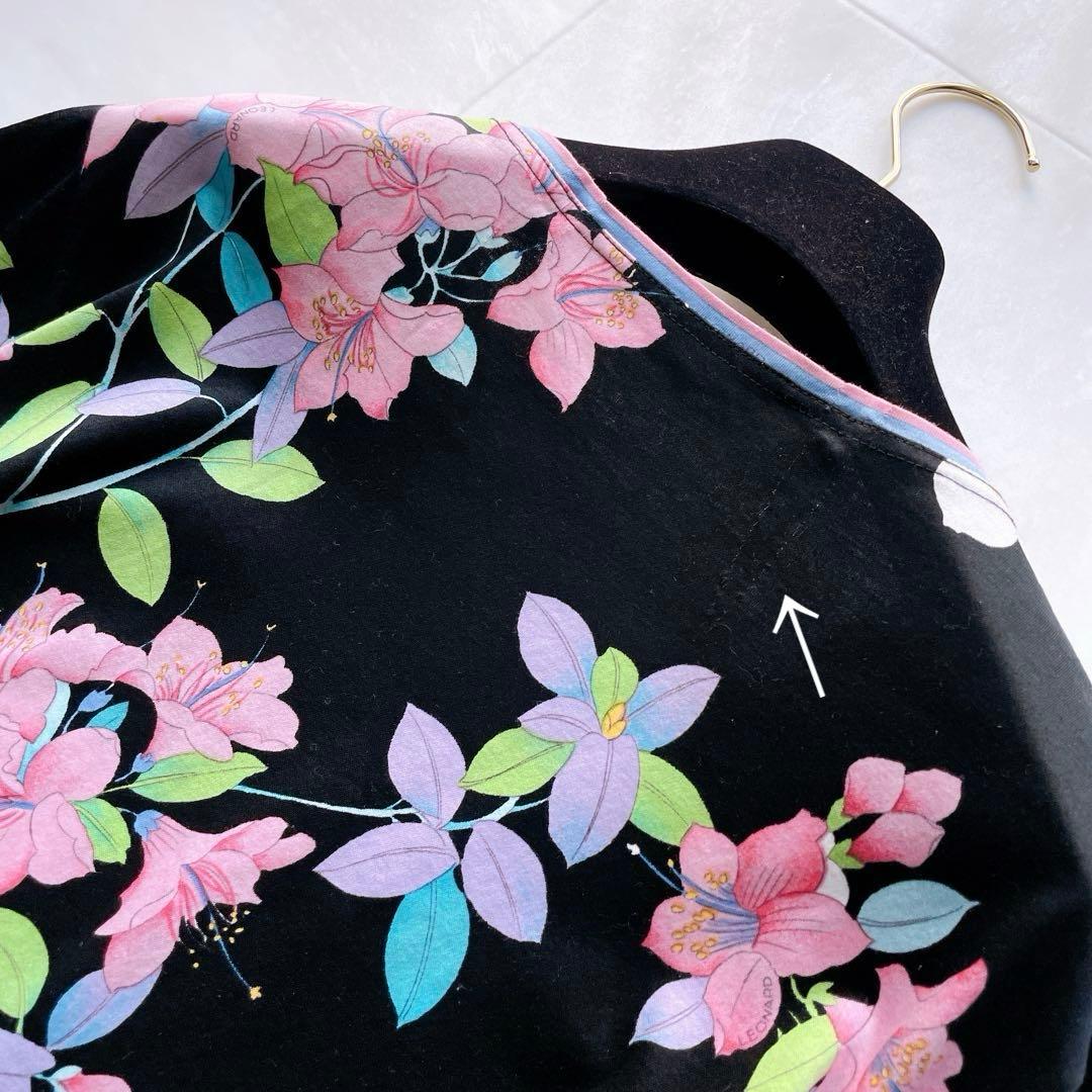 美品✨LEONARD レオナール 半袖カットソー 花柄 トリム コットン L