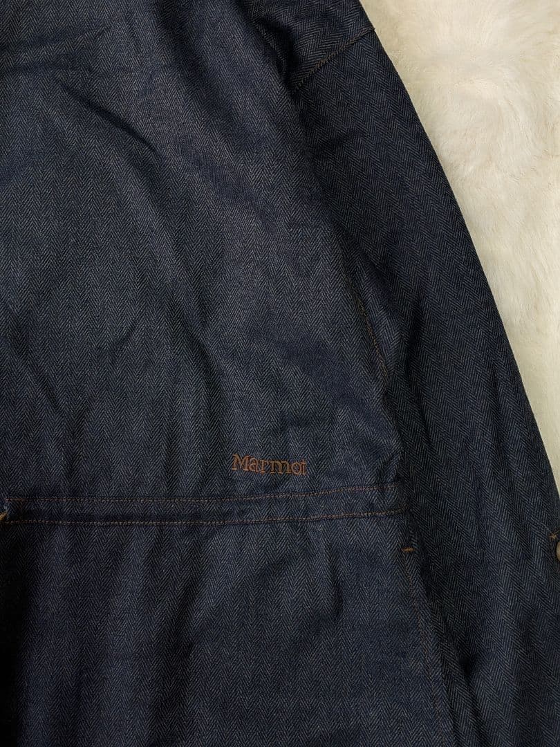 美品 Marmot マーモット ウールワンピース デニム ネイビー 四角友里