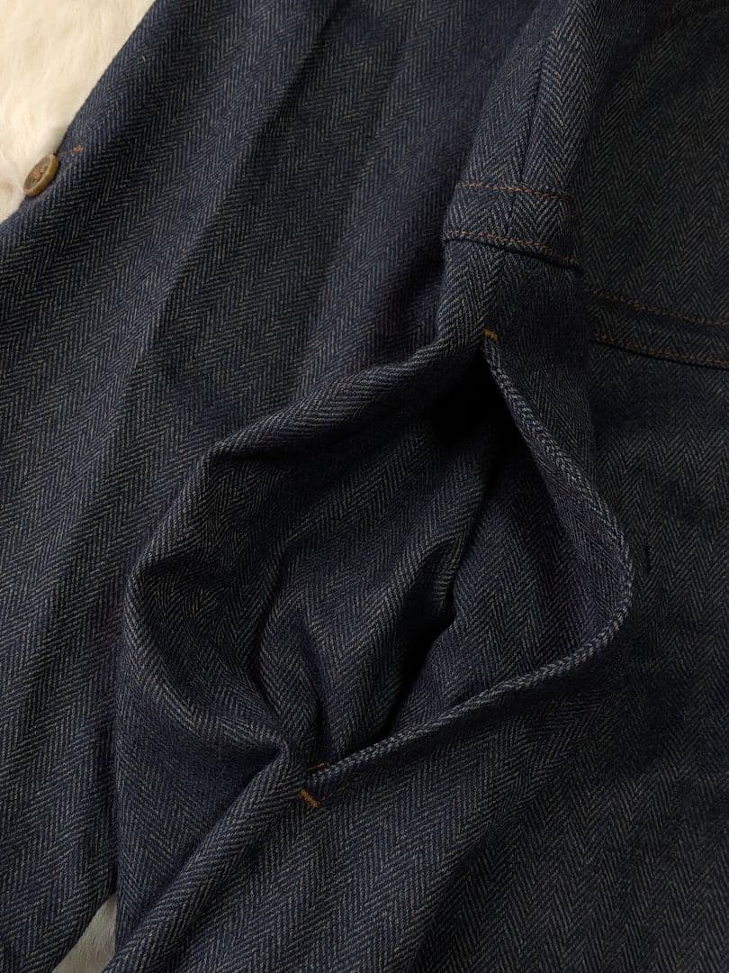 美品 Marmot マーモット ウールワンピース デニム ネイビー 四角友里