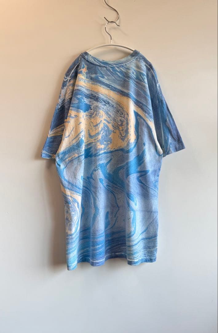 80s 90s usa製 Hanes マーブリング Tシャツ ブルー toro