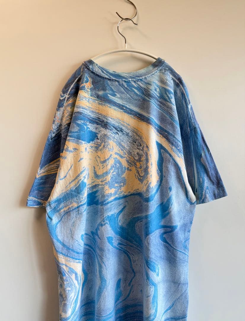 80s 90s usa製 Hanes マーブリング Tシャツ ブルー toro