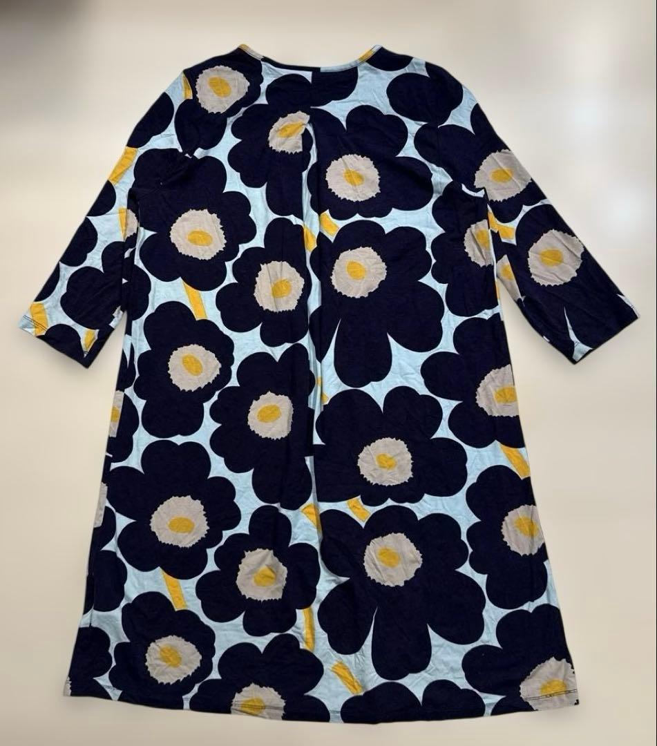 marimekko マリメッコ　ウニッコ柄　膝下　7分袖　シャツ　ワンピース　M