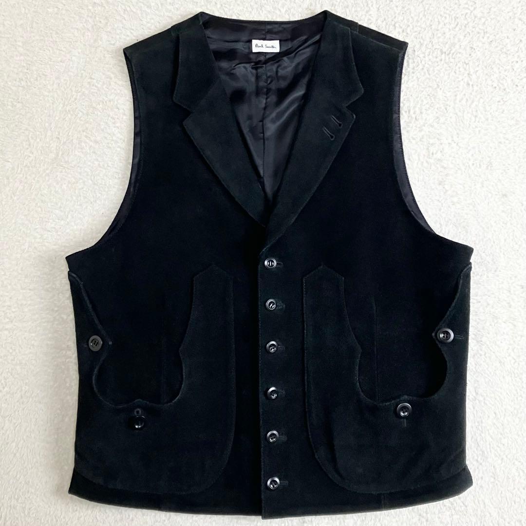 Paul Smith ポールスミス カウレザー　スエードベスト 牛革 L 黒