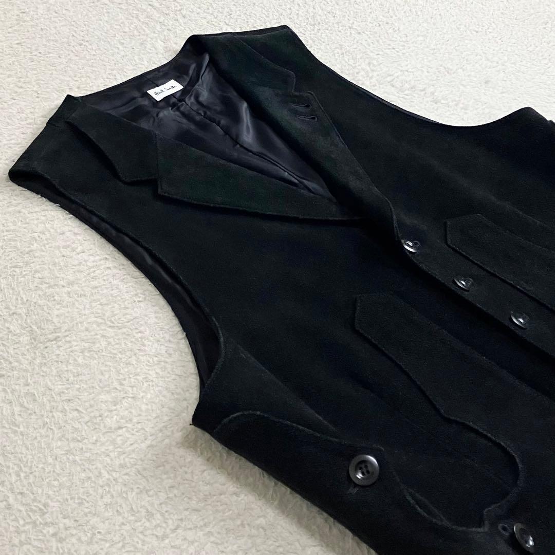 Paul Smith ポールスミス カウレザー　スエードベスト 牛革 L 黒
