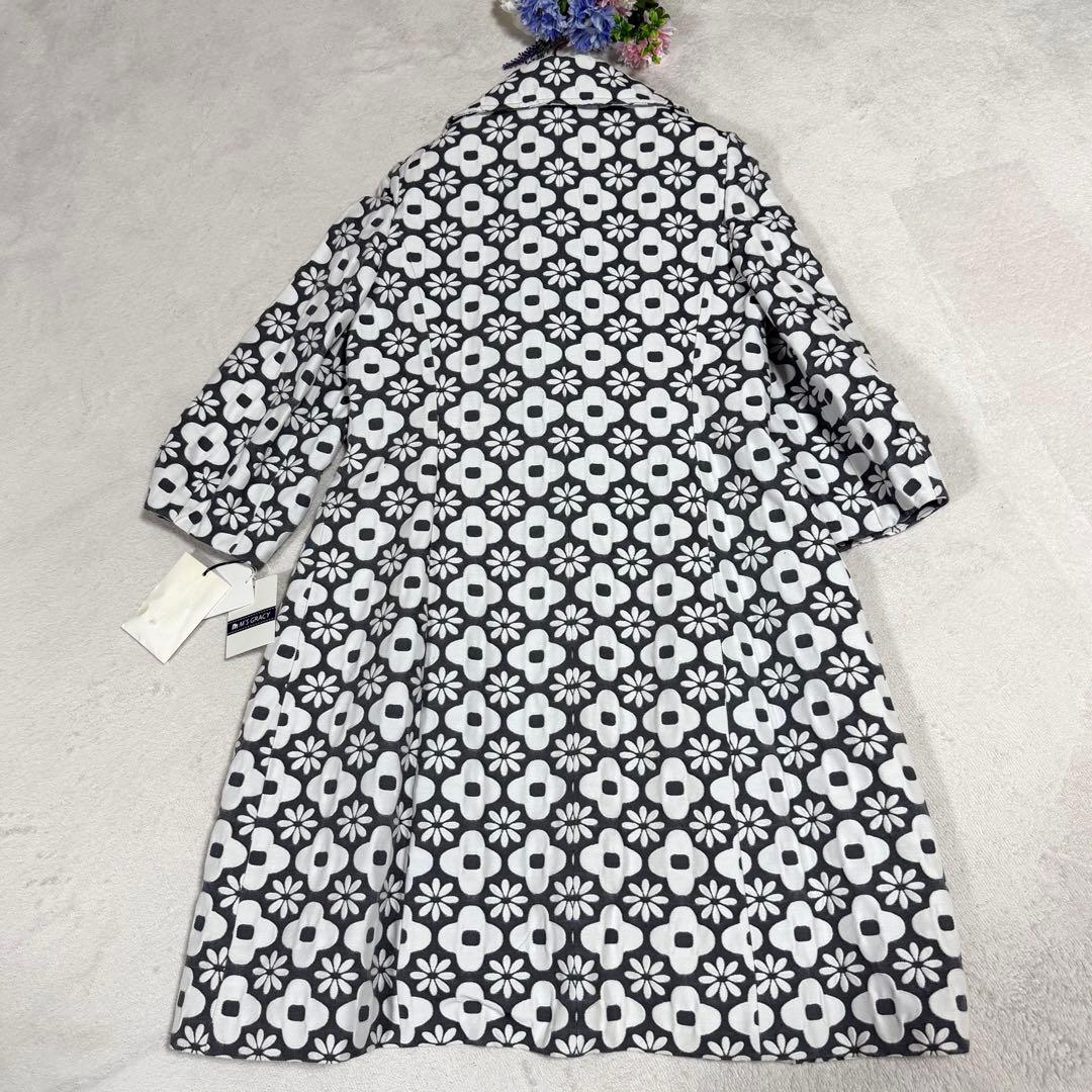 未使用★ M'S GRACY エムズグレイシー 花柄 コート　リボン　40