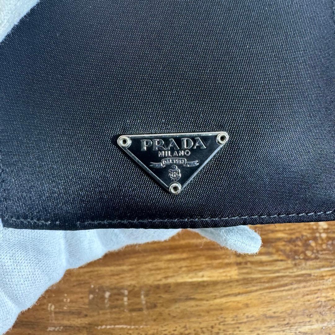 楽*様 PRADA ブラック 二つ折り財布