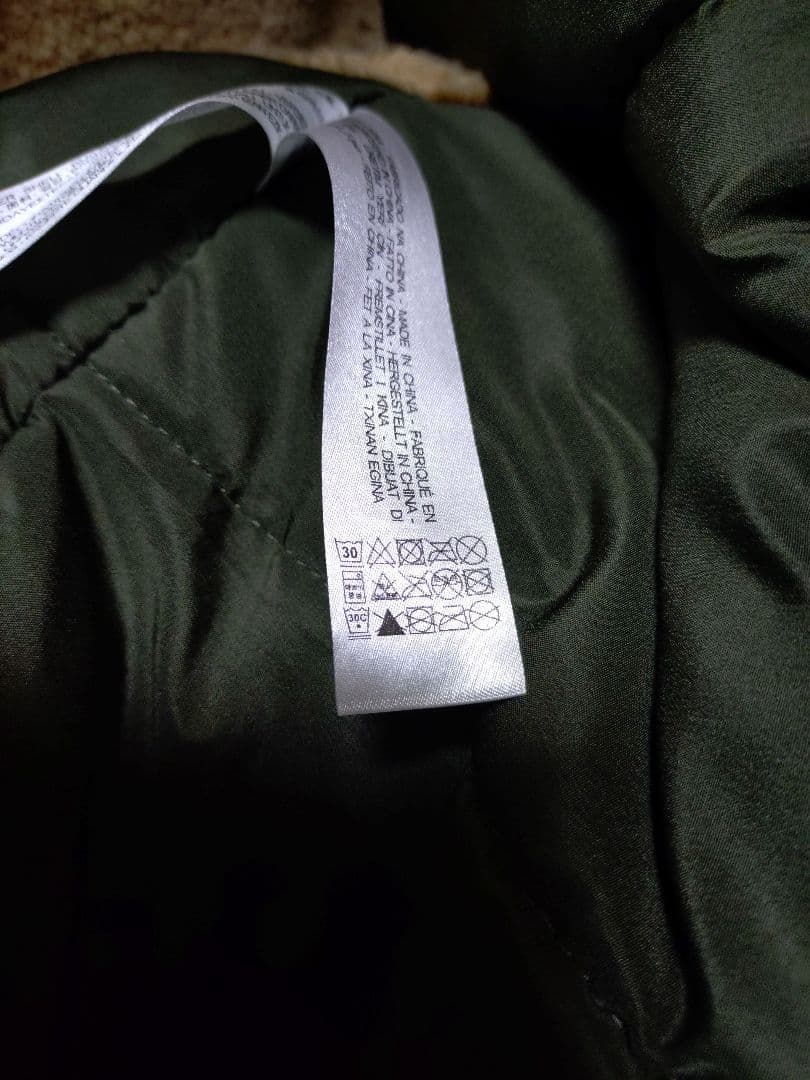 ZARA ファー付きモッズコート カーキ Lサイズ 綺麗目・Aライン