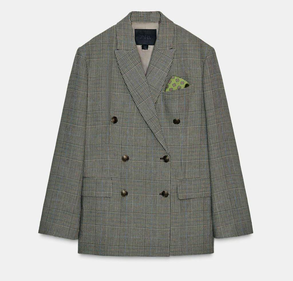 【新品タグ付き】ZARA ZW COLLECTION チェック柄ウール混ブレザー